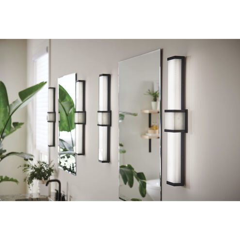 Pietra LED 25 inch Black Vanity Light Wall Light, Vertical