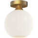 Alora Mood Castilla 1 Light 7.88 inch Aged Gold Flush Mount Ceiling Light in Opal Glass