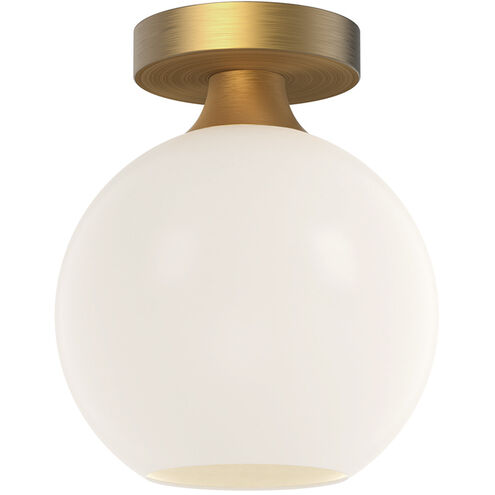 Alora Mood Castilla 1 Light 7.88 inch Aged Gold Flush Mount Ceiling Light in Opal Glass