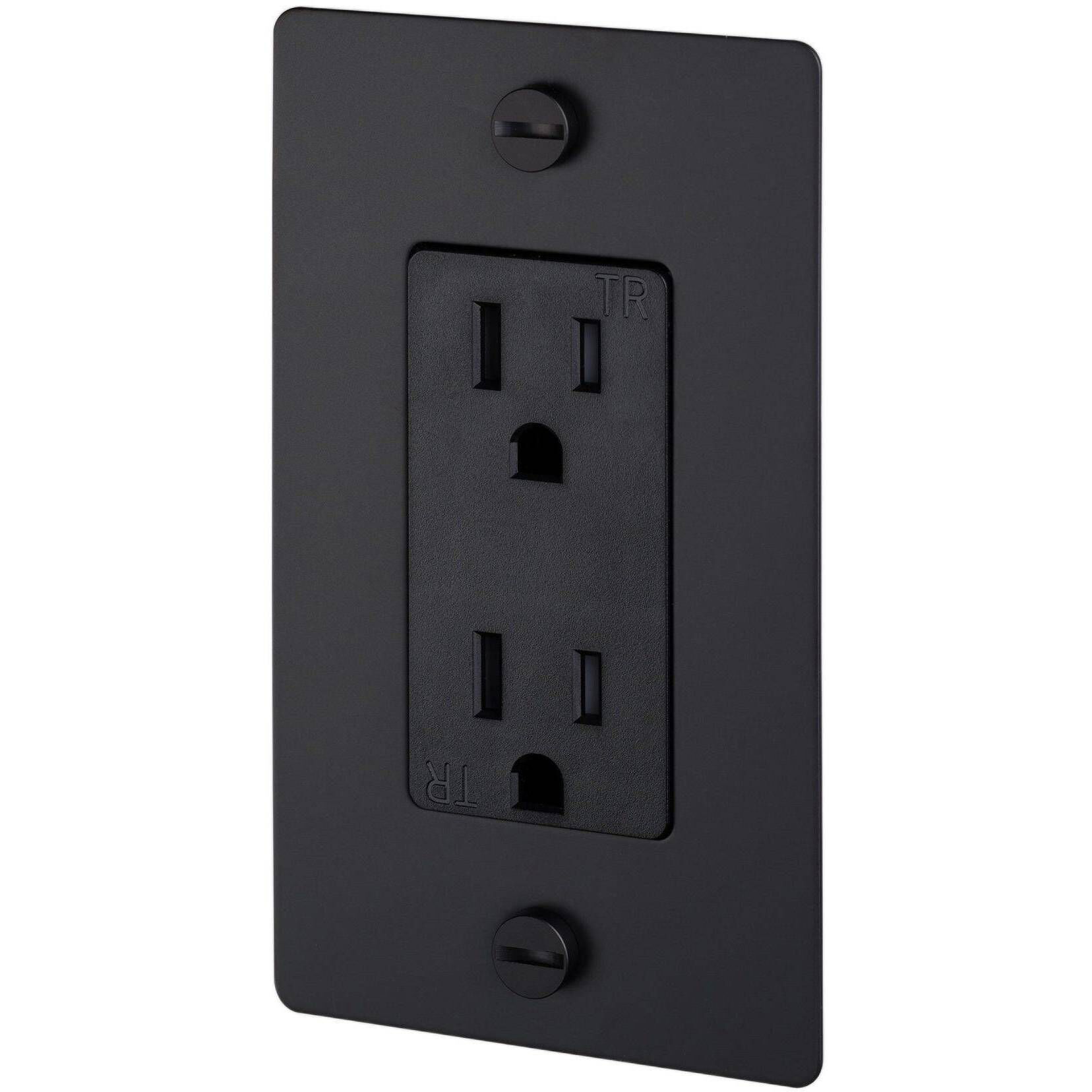 1G Duplex 125 Black Outlet
