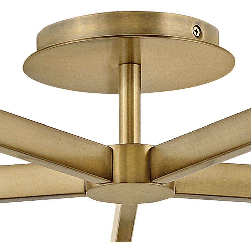 Hollis 5 Light 32 inch Heritage Brass Indoor Semi-Flush Mount Ceiling Light