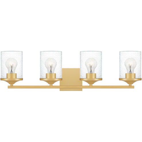 Abner 4 Light 28 inch Aged Brass Bath Light Wall Light