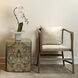 Ink Blot Curved 20 X 18 inch Grey & Cream Lacquer Side Table