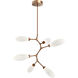 Fiori LED 38.2 inch Novel Brass Chandelier Ceiling Light, Modern Vine