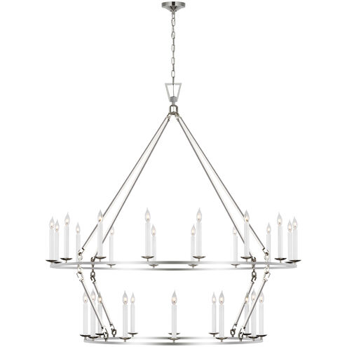 Chapman & Myers Darlana6 LED 61.25 inch Polished Nickel Two Tier Chandelier Ceiling Light, Oversized