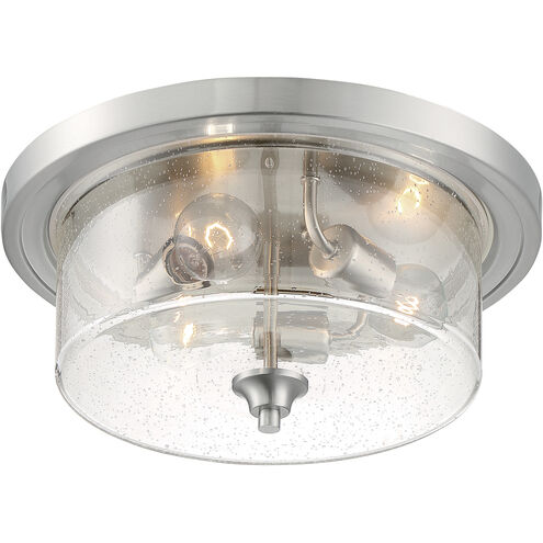 Bransel 3 Light 15 inch Brushed Nickel Flush Mount Fixture Ceiling Light