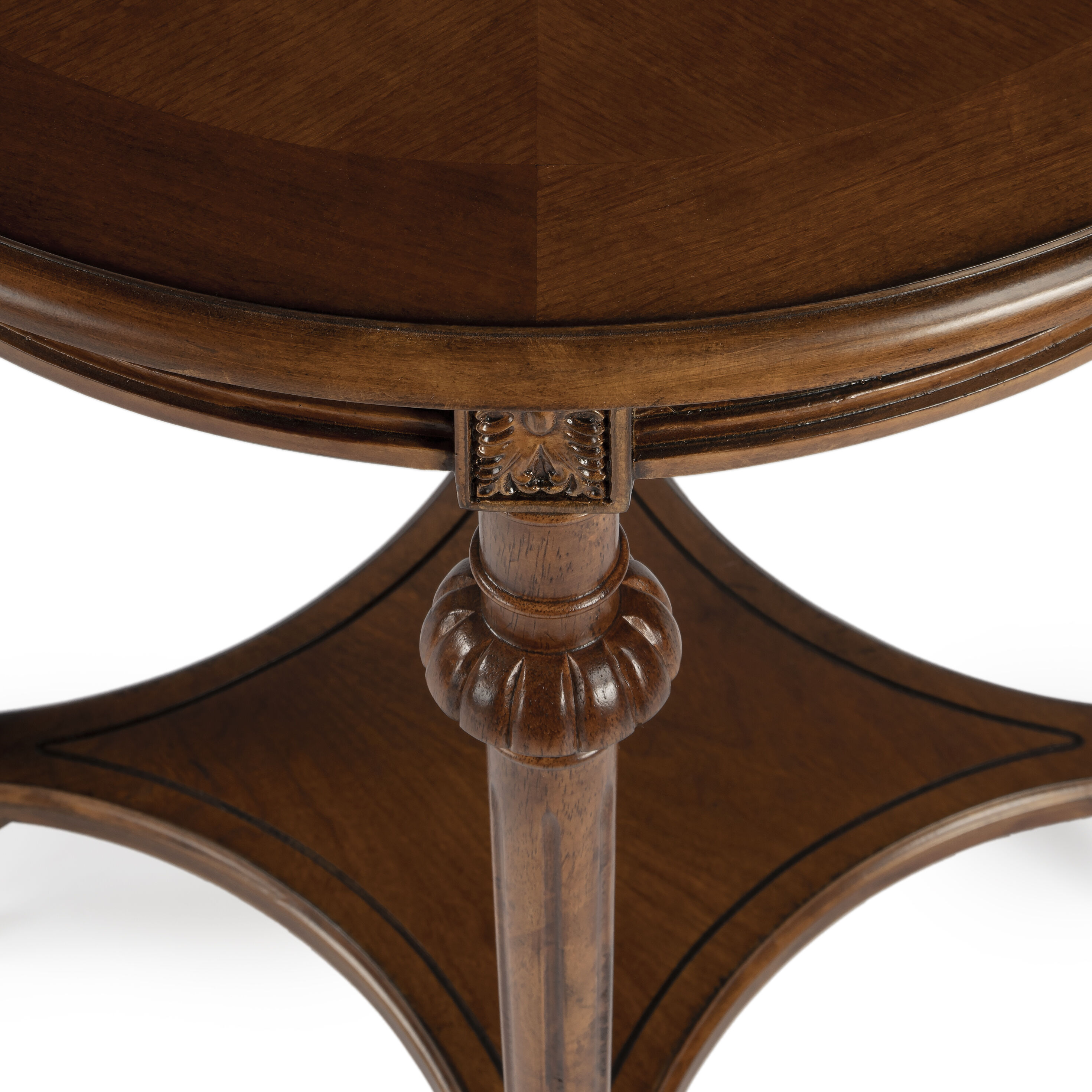 Hellinger Round End Table in Medium Brown