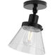Hinton 1 Light 8 inch Matte Black Flush Mount Ceiling Light