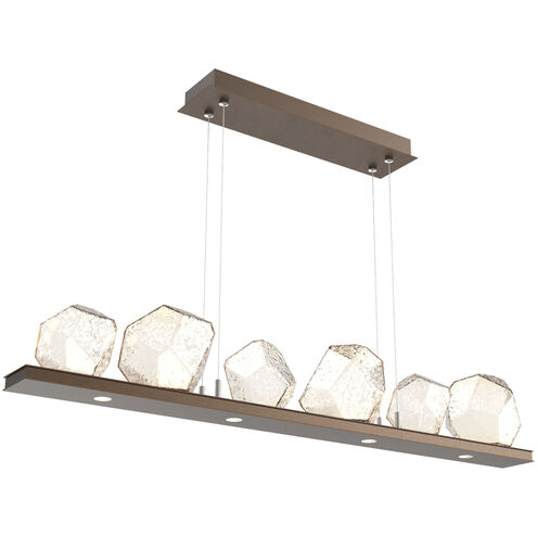 Gem LED 44 inch Flat Bronze Linear Pendant Ceiling Light in 3000K LED, Amber, Bezel