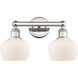 Fenton 2 Light 15.5 inch Polished Nickel Bath Vanity Light Wall Light in Matte White