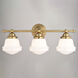 Huntley LED 24 inch Natural Brass Bathroom Light Wall Light