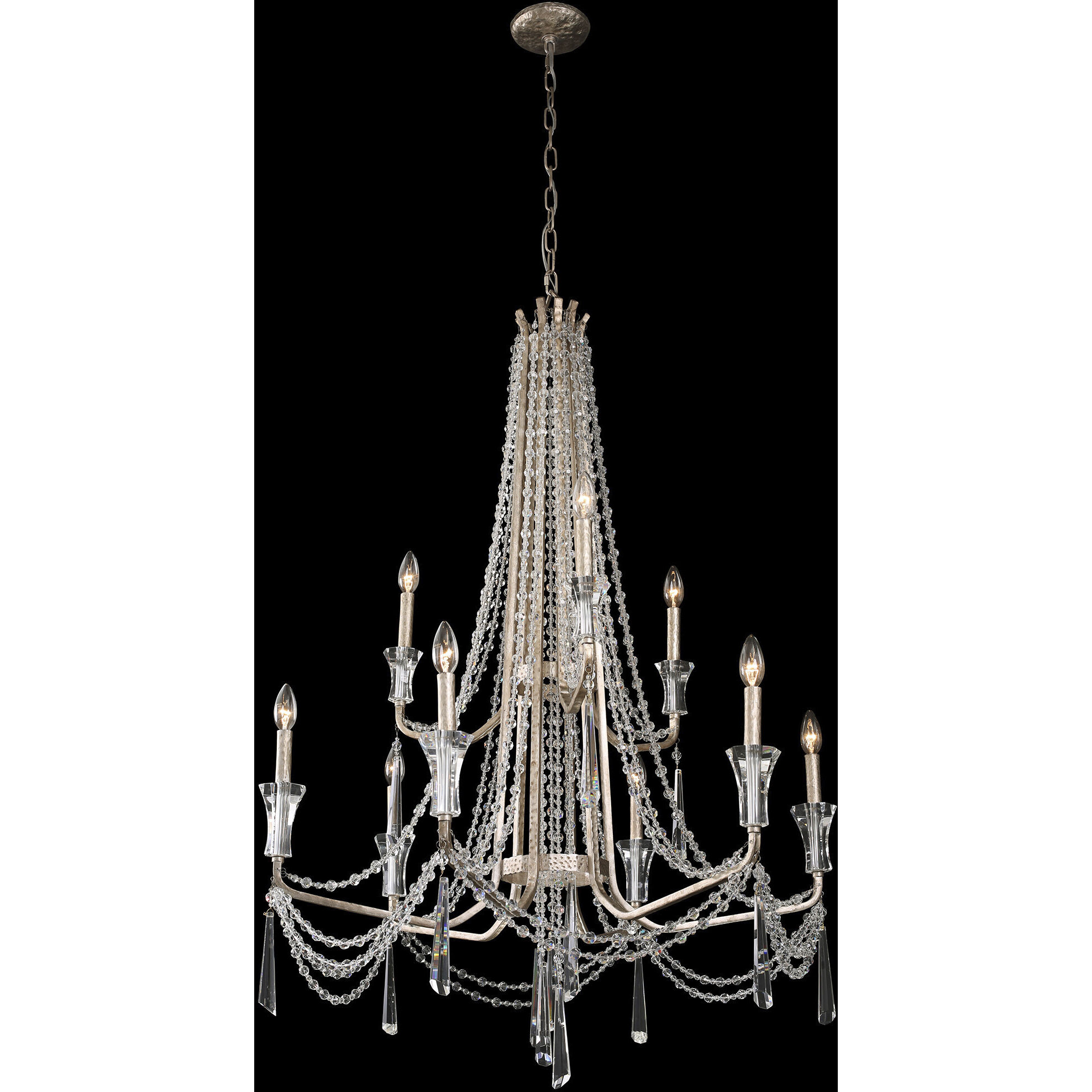 Barcelona 9 Light 34.5 inch Transcend Silver Chandelier Ceiling Light