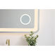 Lux 36 X 27 inch Glossy White Lighted Wall Mirror