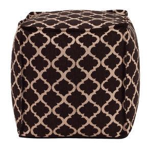 Pouf 18 inch Moroccan Onyx Square Ottoman with Cover