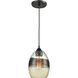 Whisp 1 Light 6 inch Champagne Gold with Smoke and Oil Rubbed Bronze Mini Pendant Ceiling Light