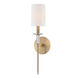 Amherst 1 Light 5 inch Aged Brass Wall Sconce Wall Light, Crystal Bobeches