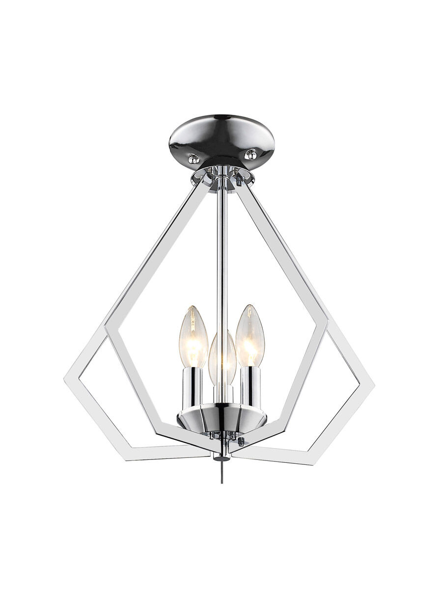 Prism 3 Light 14 inch Polished Chrome Convertible Mini Chandelier/Ceiling Mount Ceiling Light