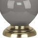 Small Double Gourd 22.75 inch 150 watt Smokey Taupe Glazed Ceramic Accent Lamp Portable Light in Smoky Taupe, Pearl Dupioni