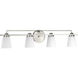 Flight 4 Light 37 inch Brushed Nickel Bath Vanity Wall Light, Design Series