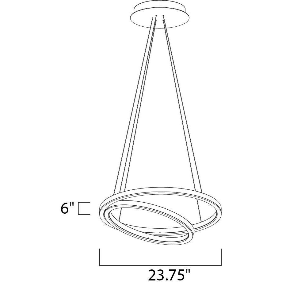 Cirque LED 23.75 inch Matte White Single Pendant Ceiling Light