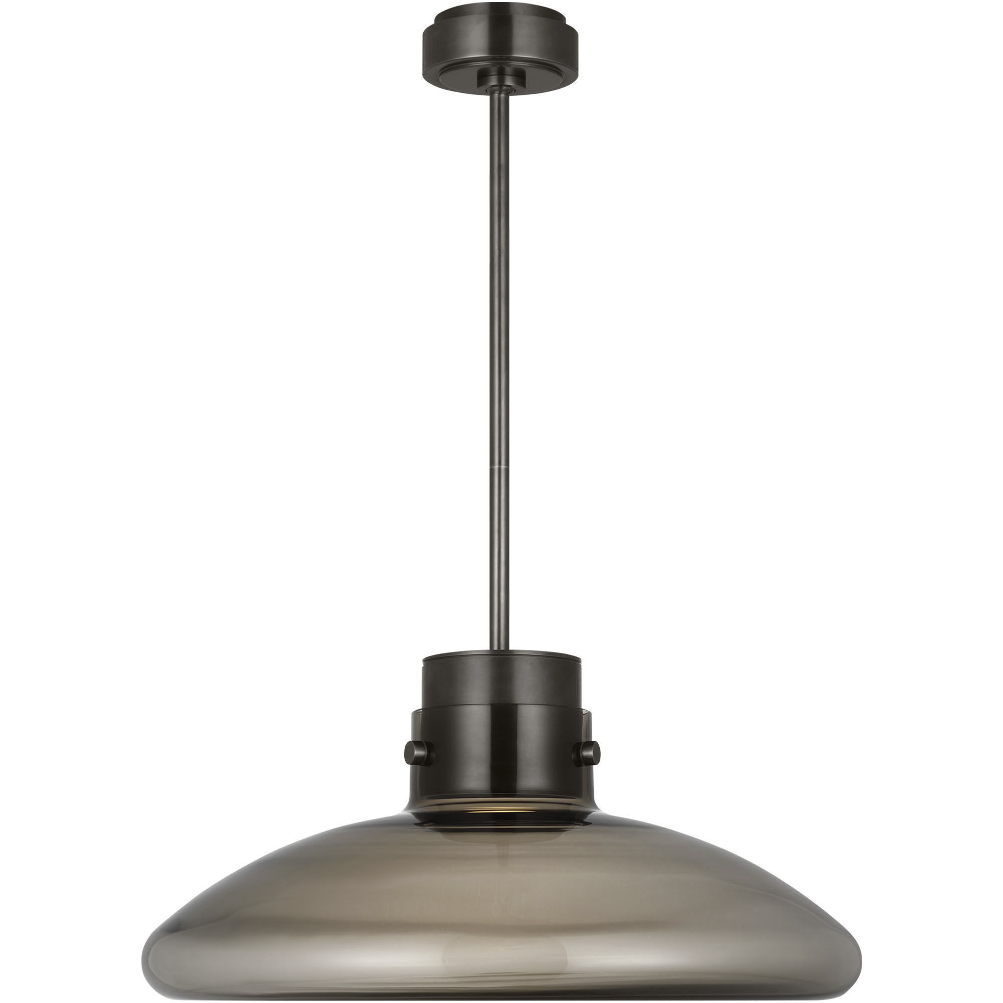 Avroko Morgan LED 22 inch Burnished Bronze with Smoke Glass Pendant Ceiling Light