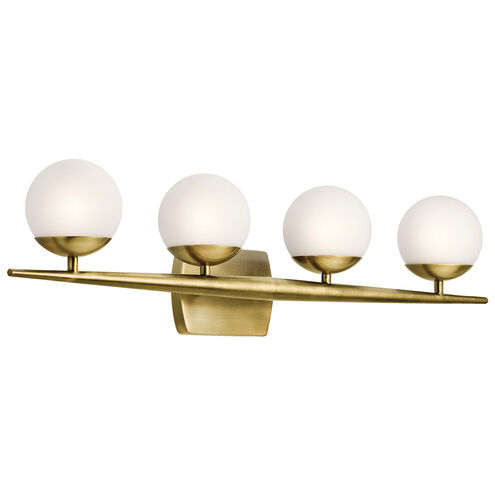 Jasper 4 Light 32 inch Natural Brass Wall Mt Bath 4 Arm Wall Light