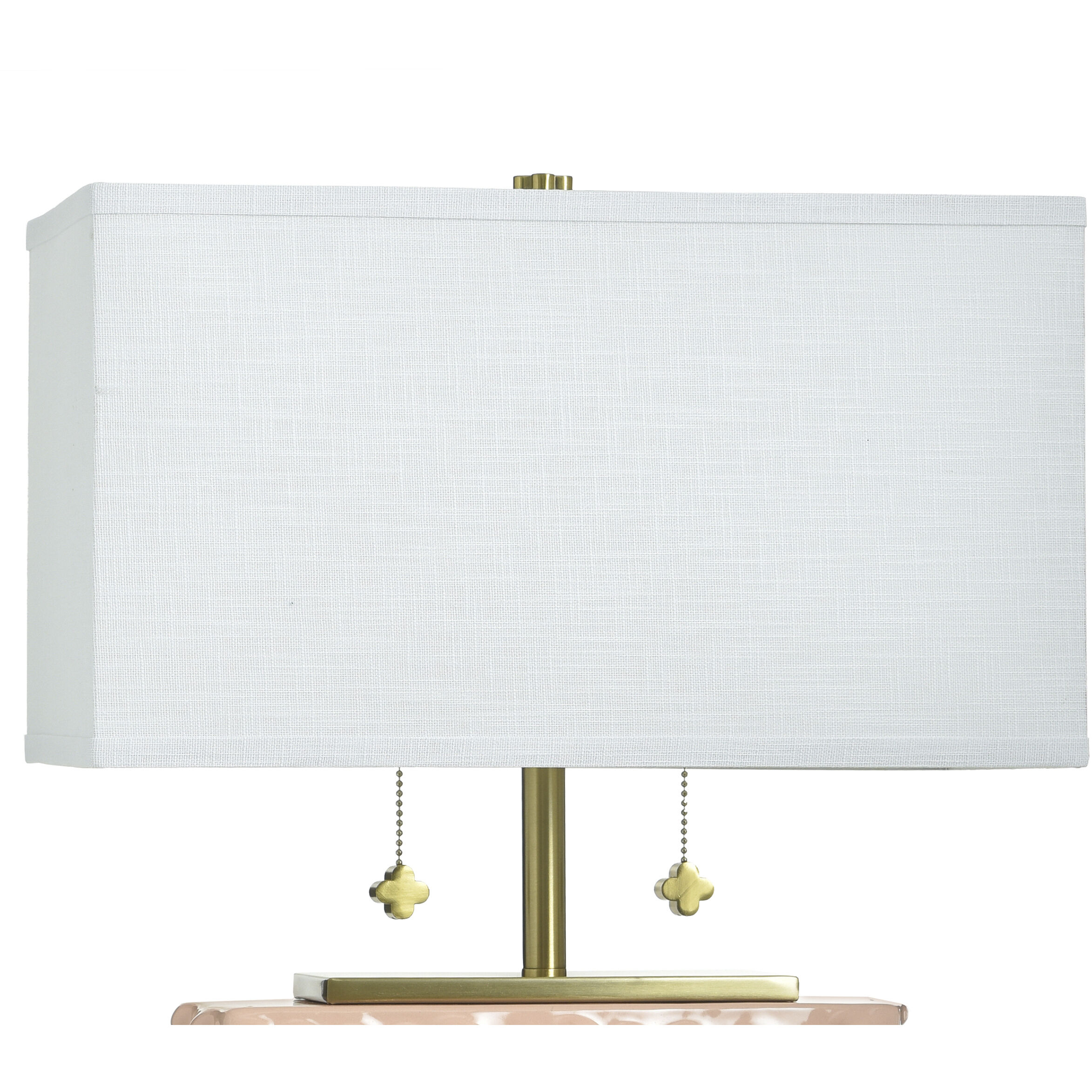 Edmund 21 inch 40 watt Pearl Blush and Polished Brass Table Lamp Portable Light