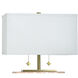 Edmund 21 inch 40 watt Pearl Blush and Polished Brass Table Lamp Portable Light