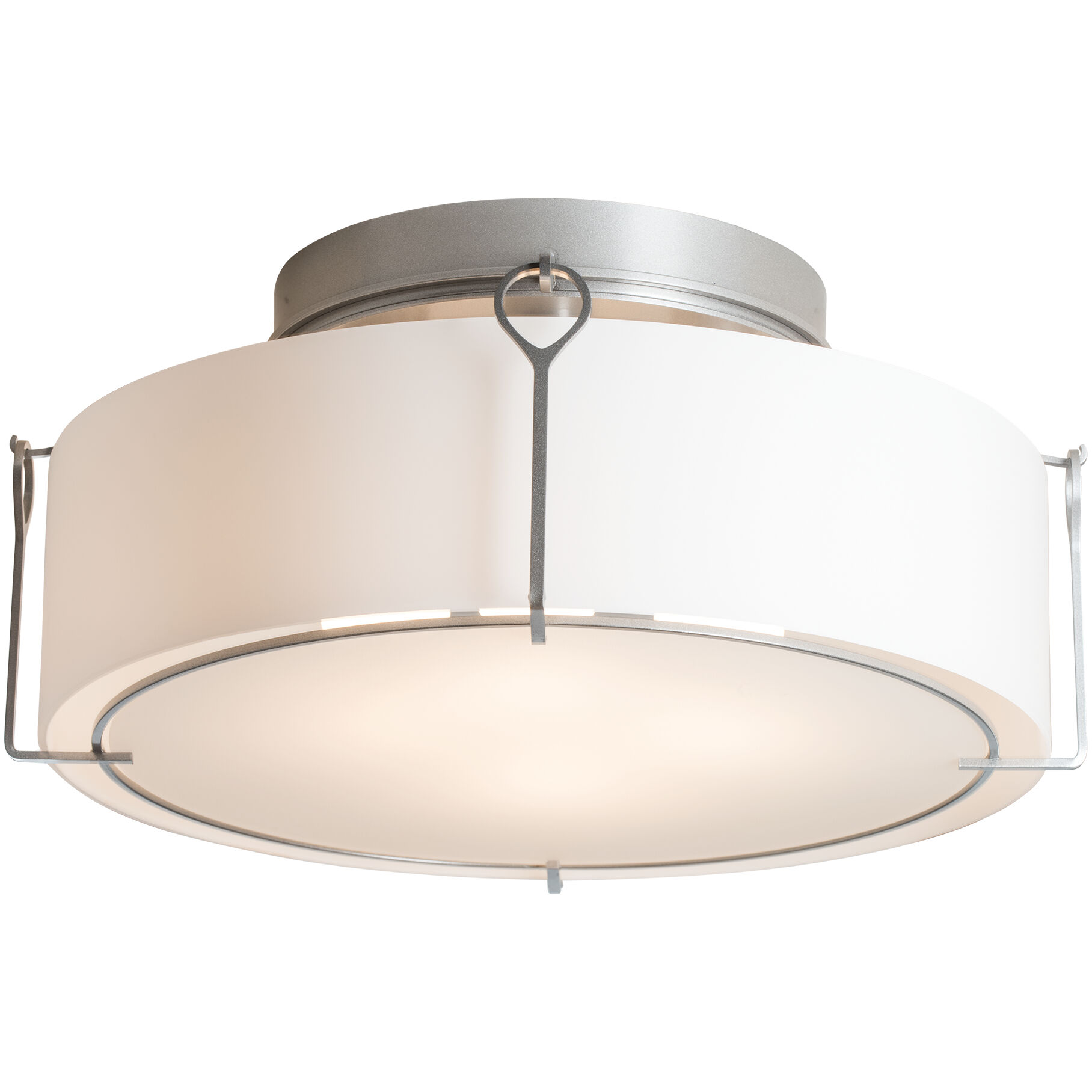 Bow 4 Light 19.6 inch Vintage Platinum Semi-Flush Ceiling Light in Opal, Large