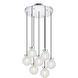 Ridge 7 Light 20.88 inch Chrome Pendant Ceiling Light in Chrome and Clear
