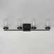 Pinn 4 Light 30 inch Black/Satin Brass Bath Vanity Wall Light