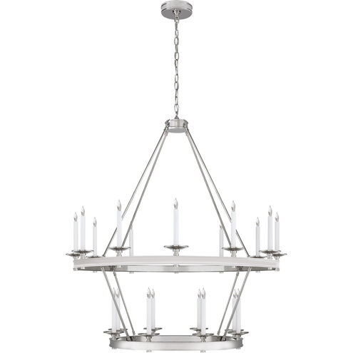 Chapman & Myers Launceton 20 Light 43.25 inch Polished Nickel Two Tiered Chandelier Ceiling Light, Large