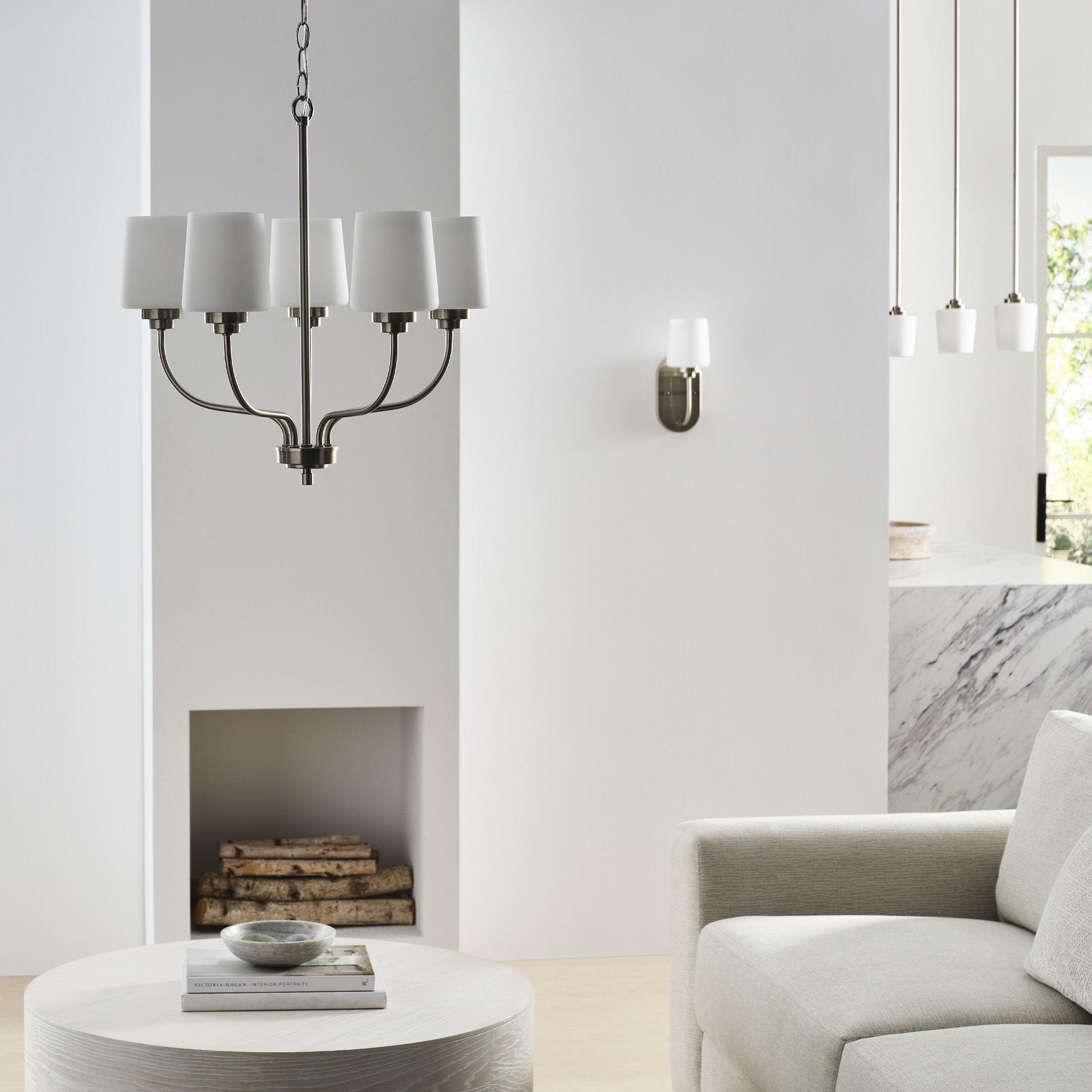 Windom 5 Light 20 inch Brushed Nickel Chandelier Ceiling Light