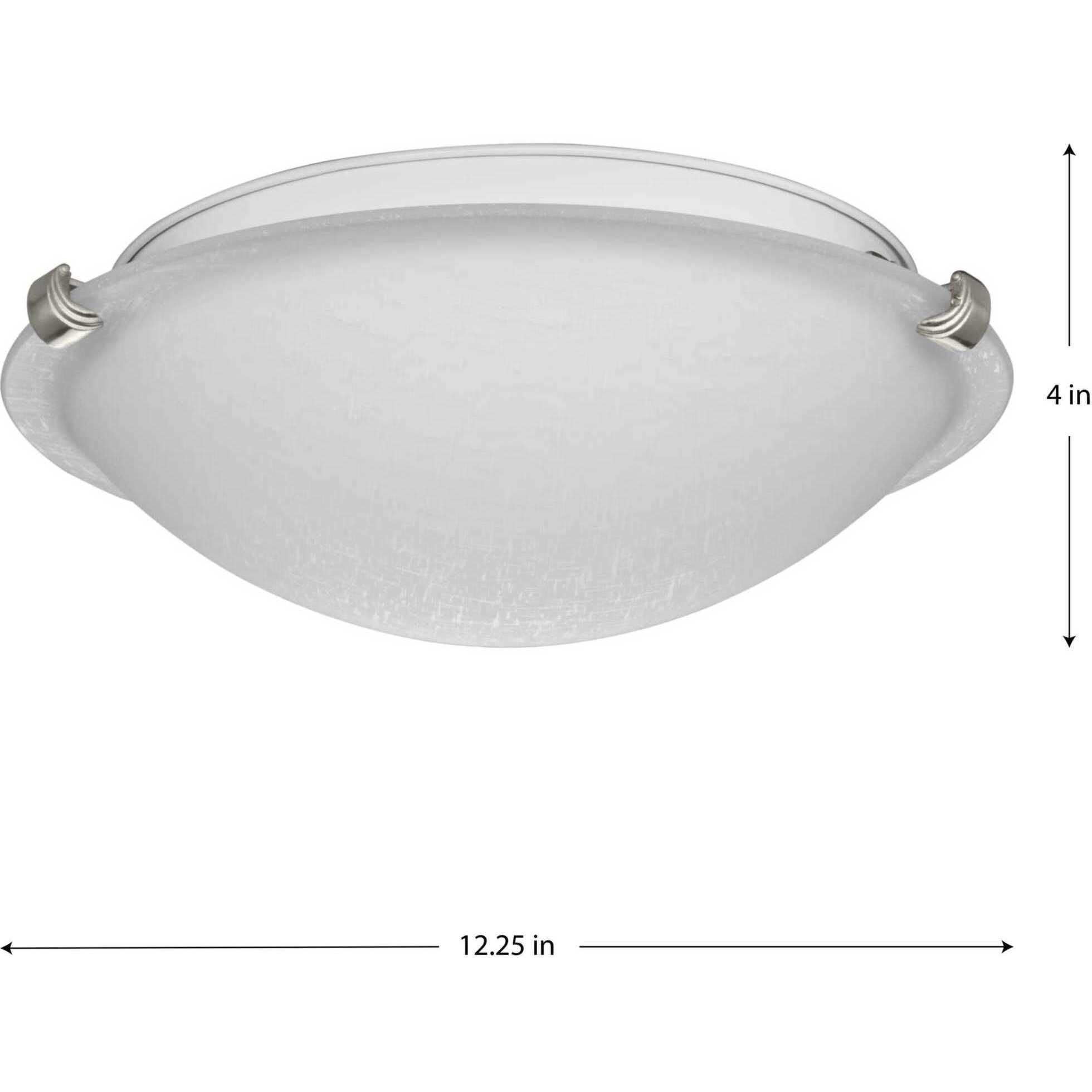Linen Dome 2 Light 12.25 inch Brushed Nickel Flush Mount Ceiling Light