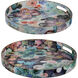 Floral Multi Color Tray, Set of 2