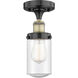 Dover 1 Light 6.5 inch Black Antique Brass Semi-Flush Mount Ceiling Light