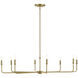 Pallas 8 Light Brushed Natural Brass Chandelier Ceiling Light