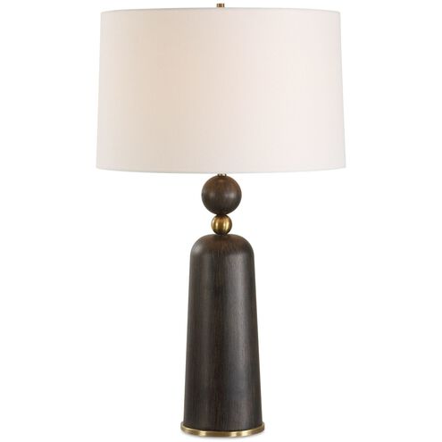 McQuinn 30.5 inch 150.00 watt Dark Walnut and Antique Brass Table Lamp Portable Light