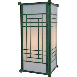 Scottsdale 1 Light 21 inch Verdigris Patina Outdoor Wall Mount in Almond Mica