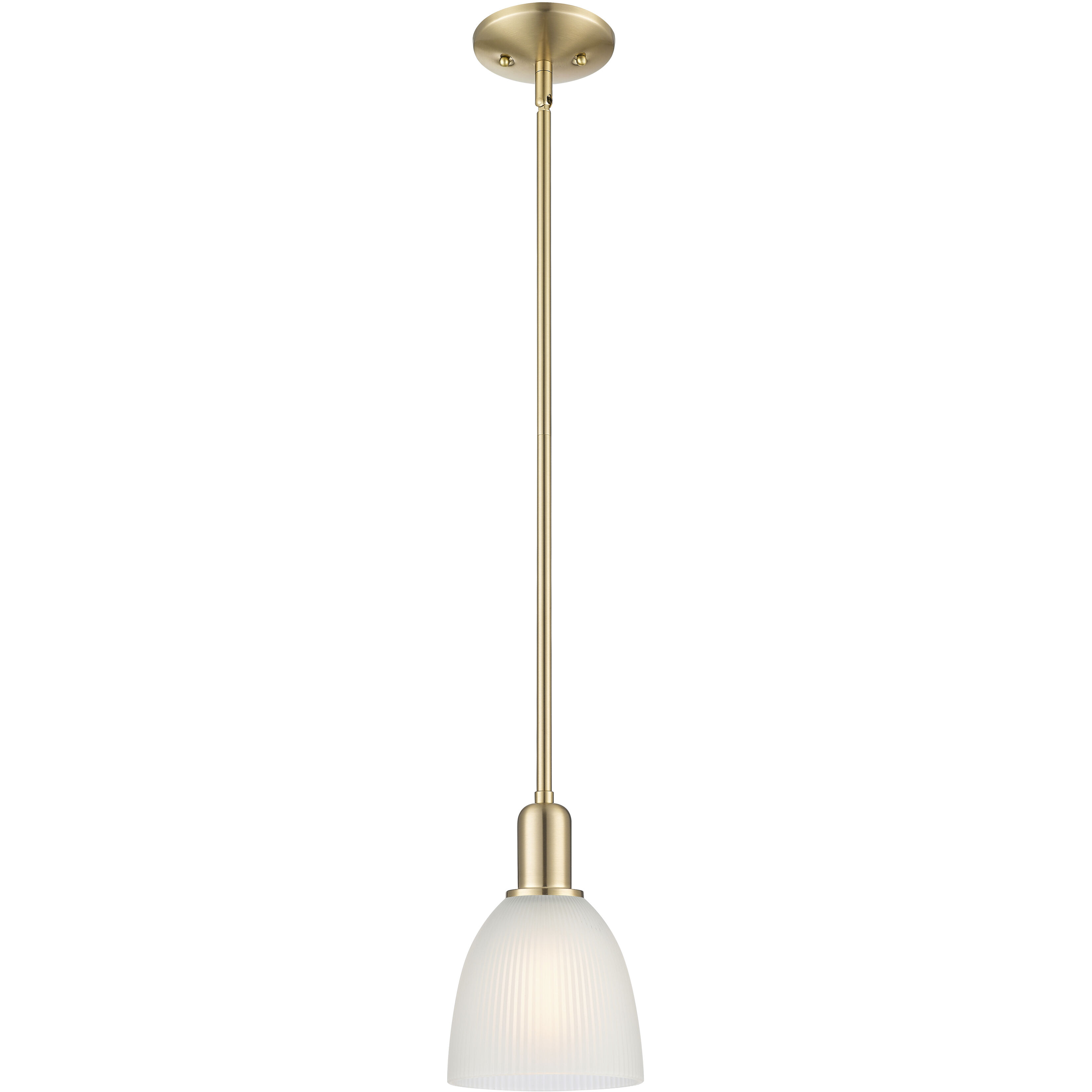 Arcadia Castile 1 Light 6 inch Champagne Bronze Mini Pendant Ceiling Light in White