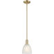 Arcadia Castile 1 Light 6 inch Champagne Bronze Mini Pendant Ceiling Light in White