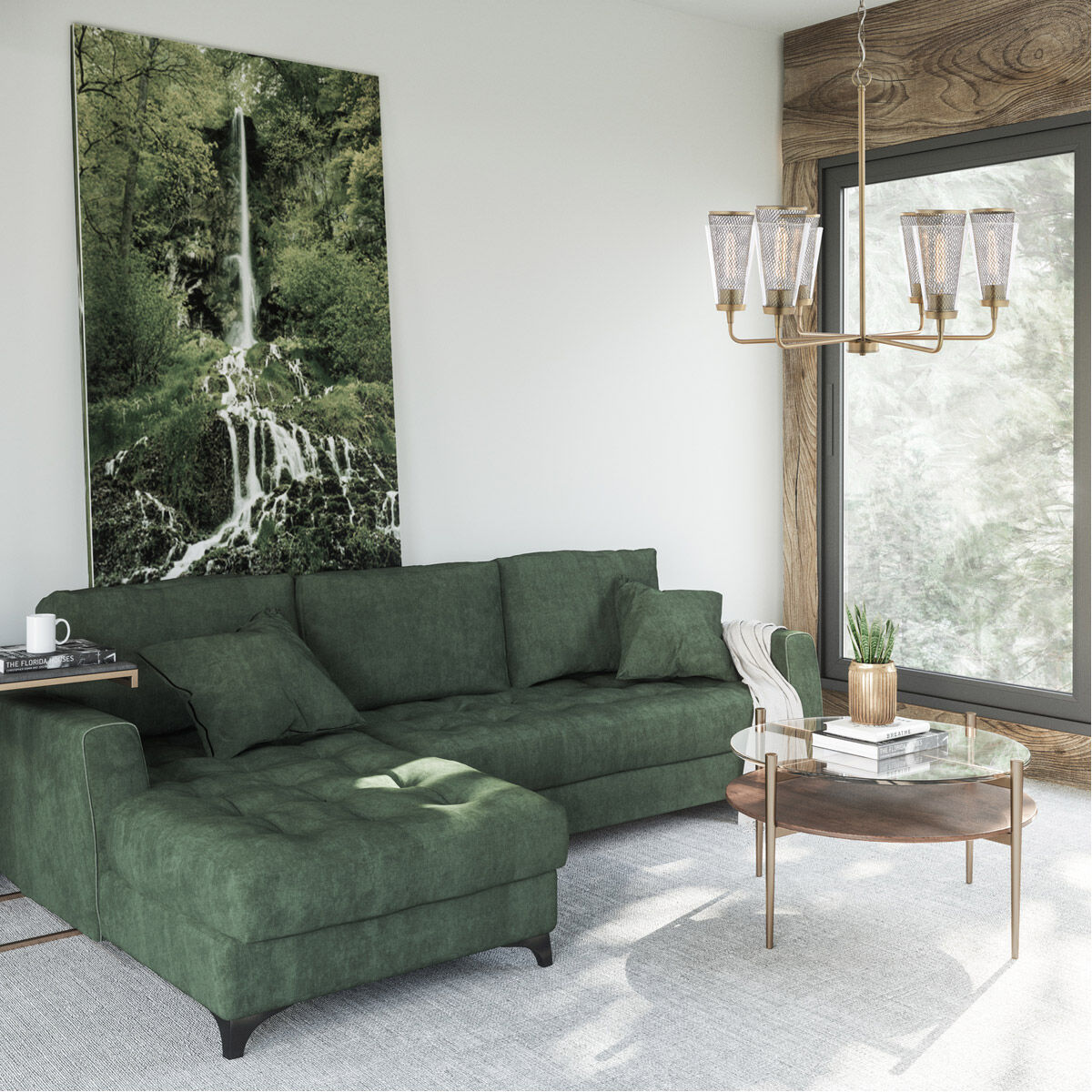 Abbott 6 Light 31 inch Aged Brass Chandelier Ceiling Light