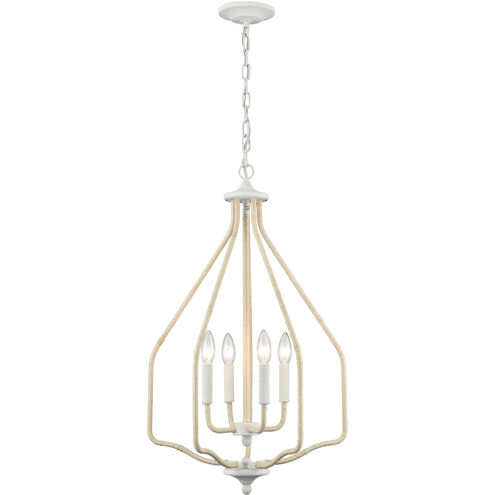 Breezeway 4 Light 17.75 inch White Coral with Natural Pendant Ceiling Light