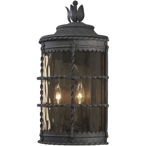 Mallorca 2 Light 20 inch Spanish Iron Outdoor Pocket Lantern, Great Outdoors