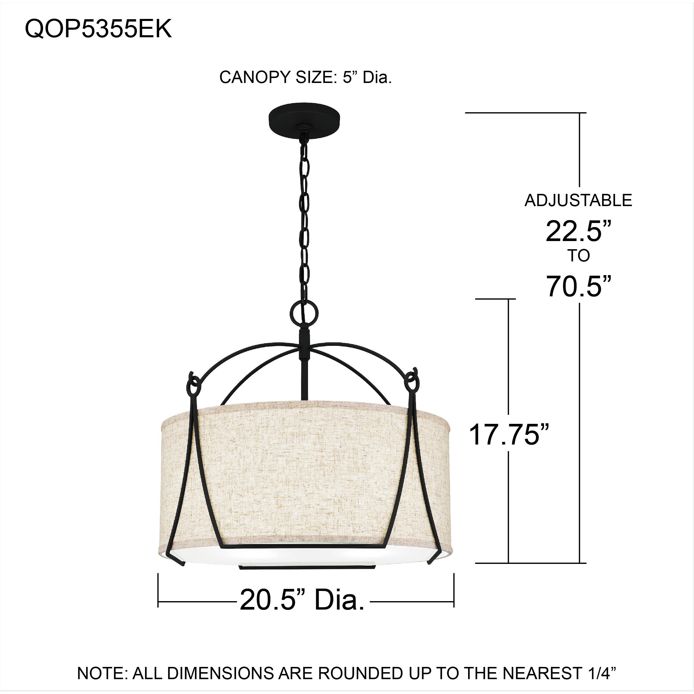Adeline 4 Light 21 inch Earth Black Pendant Ceiling Light