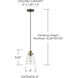 Fallon 1 Light 6 inch Graphite and Aged Brass Pendant Ceiling Light in Graphite with Aged Brass