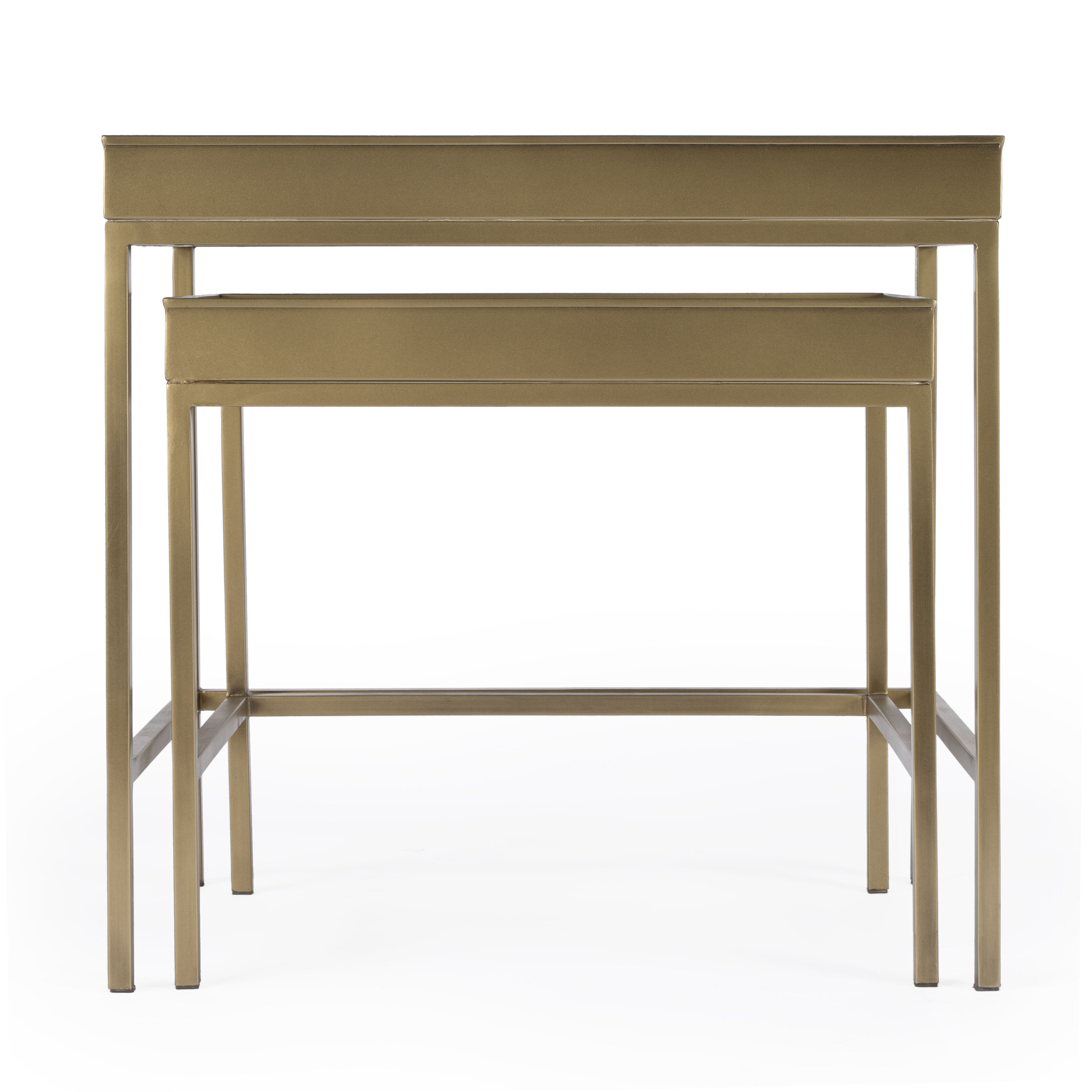 Lenny 2 Piece Glass Nesting Tables in Gold