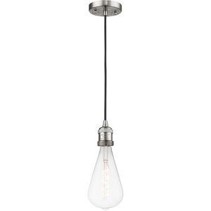 Franklin Restoration Bare Bulb LED 2 inch Brushed Satin Nickel Mini Pendant Ceiling Light