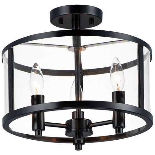 Sentinel 3 Light 13 inch Black Semi-Flush Mount Ceiling Light