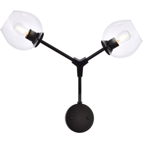 Cavoli 2 Light 11 inch Black Wall Sconce Wall Light